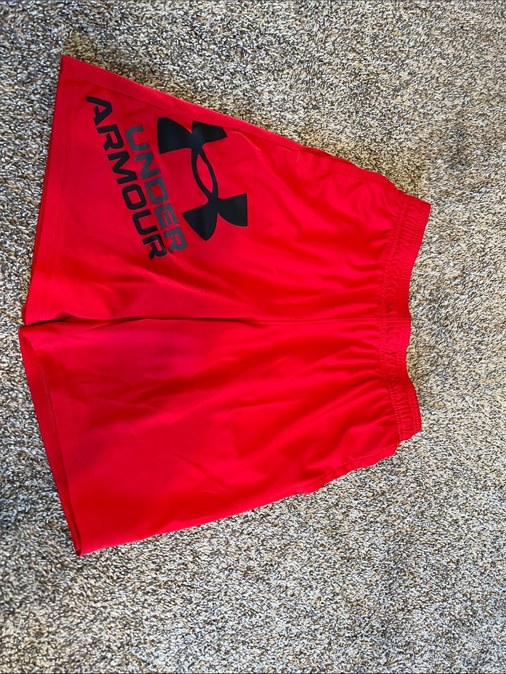 Under Armour Red Men's Athletic Shorts with Black Logo